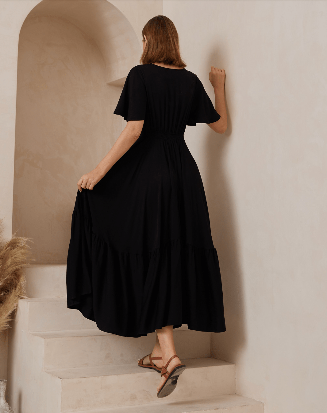 Iris Maxi Midi Dress - Black Midi Dress - Black Splash Swimwear Womens Clothing