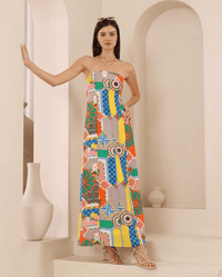 Iris Maxi Venice Bandeau Maxi Dress - Multi Print Venice Bandeau Maxi Dress - Multi Print Splash Swimwear