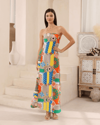 Iris Maxi Venice Bandeau Maxi Dress - Multi Print Venice Bandeau Maxi Dress - Multi Print Splash Swimwear