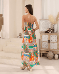 Iris Maxi Venice Bandeau Maxi Dress - Multi Print Venice Bandeau Maxi Dress - Multi Print Splash Swimwear