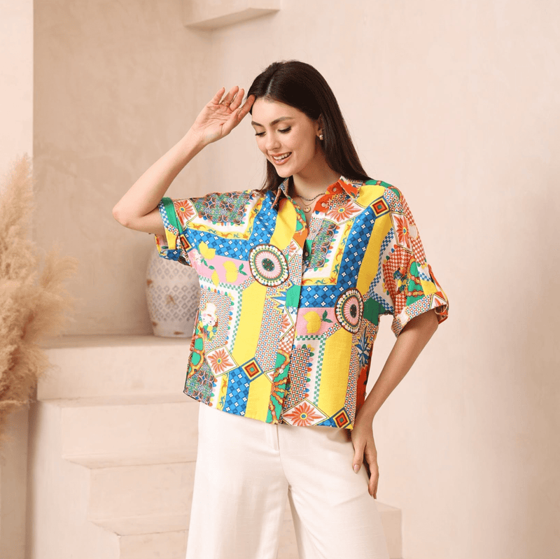 Iris Maxi Venice Shirt - Multi Print Venice Shirt - Multi Print Splash Swimwear