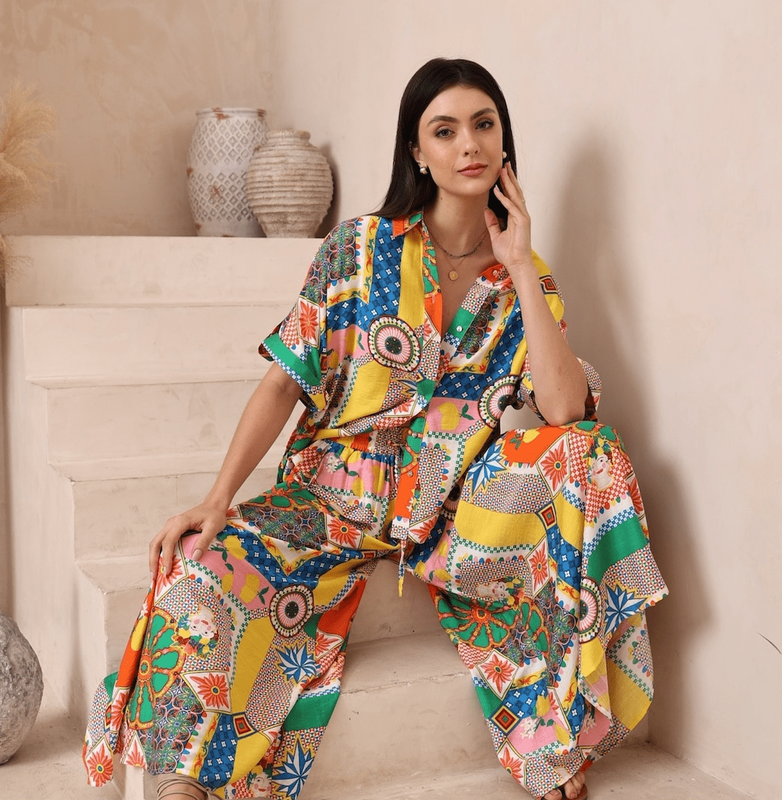 Iris Maxi Venice Wide Leg Pants - Multi Print Venice Wide Leg Pants - Multi Print Splash Swimwear Pants