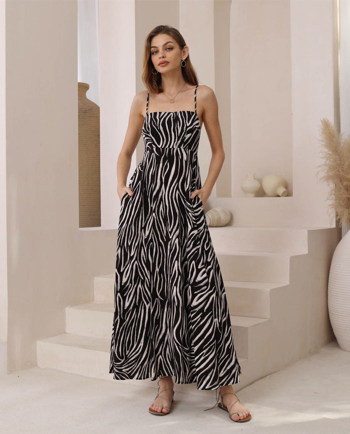 Iris Maxi Zebra Maxi Dress Zebra Maxi Dress Splash Swimwear