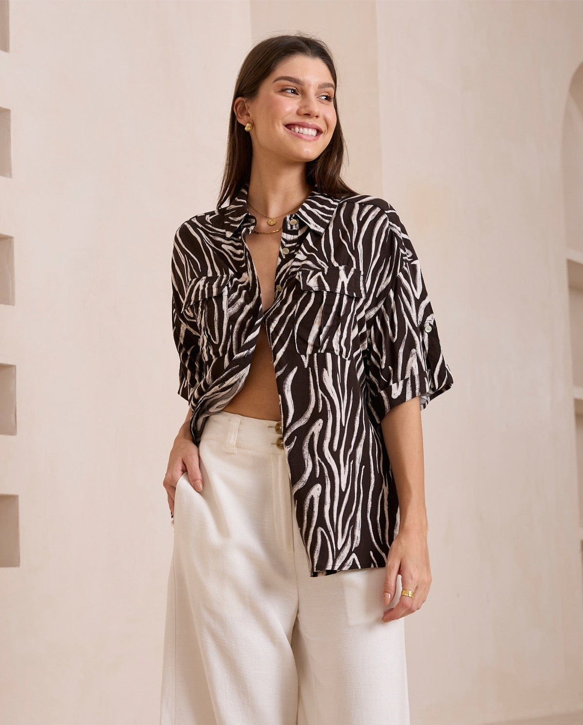 Iris Maxi Zebra Shirt Zebra Shirt Splash Swimwear