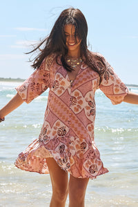 Jaase Tahitian Print Inka Mini Dress Jaase Tahitian Print Inka Mini Dress Splash Swimwear