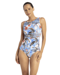 Jantzen Africa Mesh High Neck Mastectomy One Piece JA8460MAS Jantzen Africa Mesh High Neck Mastectomy One Piece Splash Swimwear One Pieces 10 / Sky 9313513388741