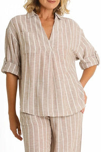 Jantzen Shirts Chains Painter Top - Tan Jantzen Chains Painter Top - Tan