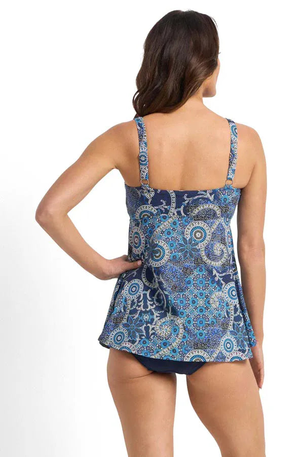 Jantzen Jantzen Desert DD/E Mesh Frill Singlet - Navy Jantzen Desert DD/E Mesh Frill Singlet - Navy Splash Swimwear Bikini Tops