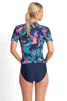 Jantzen Jantzen Fresia Short Sleeve Mastectomy Rashie - Navy Jantzen Fresia Short Sleeve Mastectomy Rashie - Navy Splash Swimwear