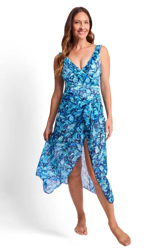 Jantzen Jantzen Goddess Midi Mesh Sarong - Blue JA91283 Goddess Midi Mesh Sarong | Jantzen Splash Swimwear Sarongs Blue / O/S 9313513895454