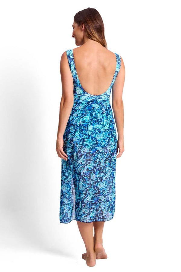 Jantzen Jantzen Goddess Midi Mesh Sarong - Blue JA91283 Goddess Midi Mesh Sarong | Jantzen Splash Swimwear Sarongs Blue / O/S 9313513895454