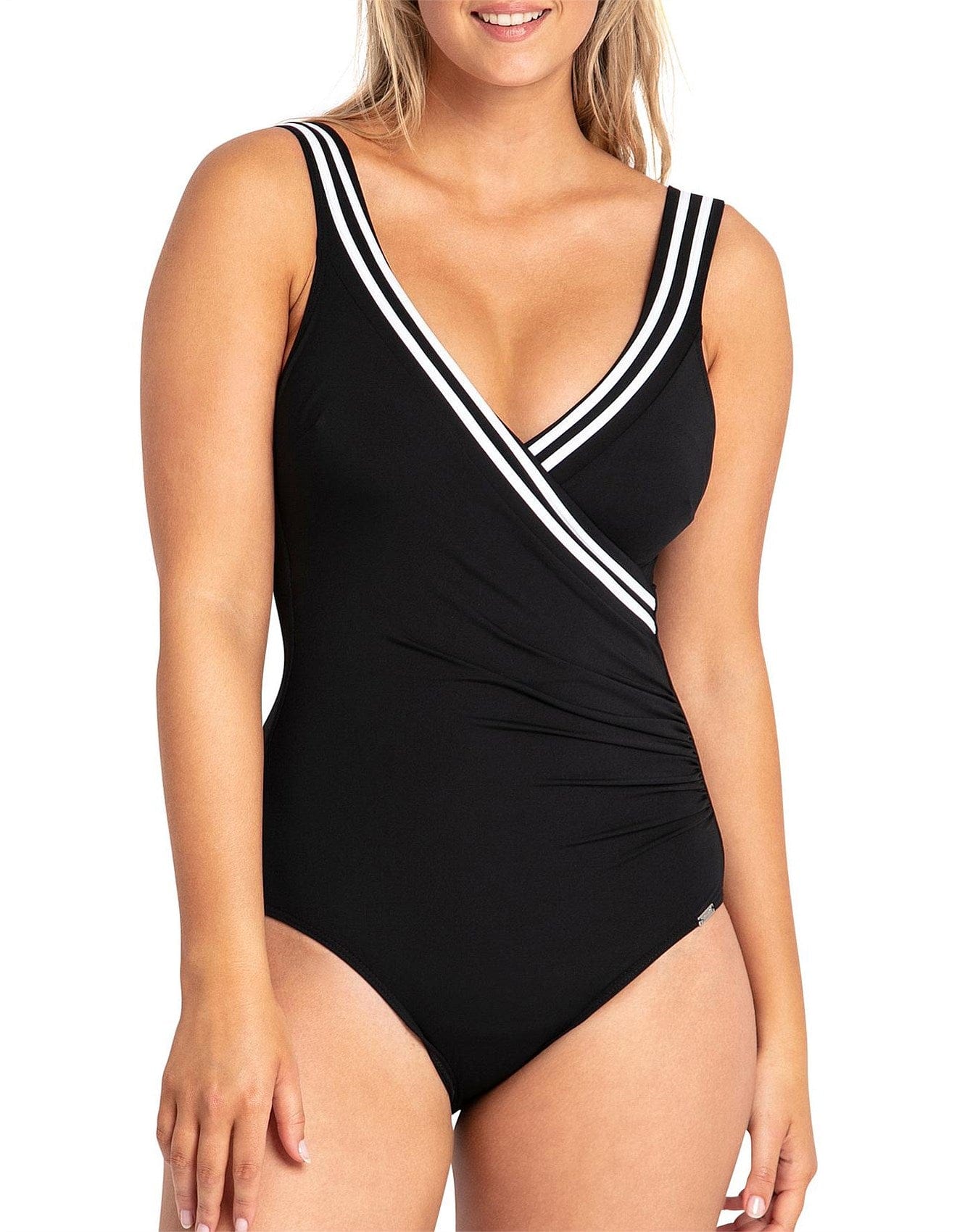 Jantzen Jantzen Heritage Classics Gathered Surplice One Piece Swimsuit Jantzen Heritage Classics Gathered Surplice One Piece Swimsuit Splash Swimwear