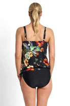 Jantzen Jantzen Hibiscus Bandeau Blouson Singlet - Black Jantzen Hibiscus Bandeau Blouson Singlet - Black Splash Swimwear