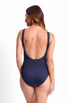 Jantzen Jantzen Laguna Gathered Surplice One Piece - Navy Jantzen Laguna Gathered Surplice One Piece - Navy Splash Swimwear One Piece