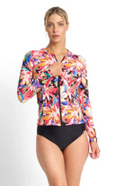 Jantzen Jantzen Mandalay Long Sleeve Mast Rashie - Black Jantzen Mandalay Long Sleeve Mast Rashie - Black Splash Swimwear