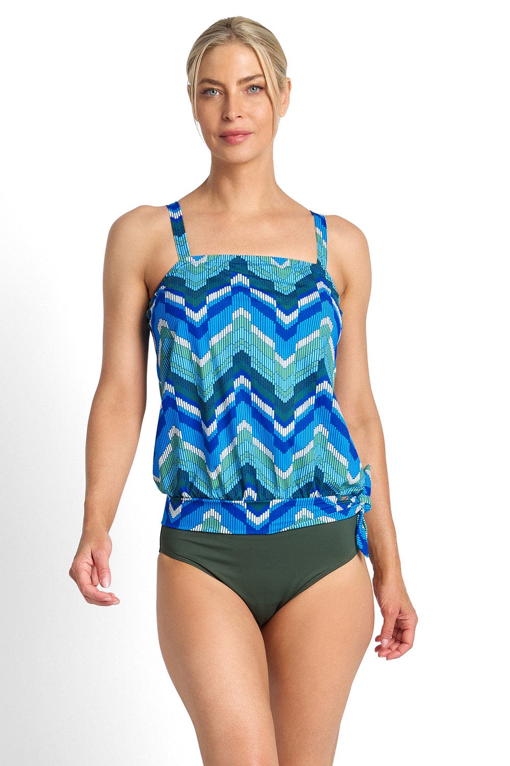 Jantzen Jantzen Mirage Bandeau Blouson Singlet - Forest Jantzen Mirage Bandeau Blouson Singlet - Forest Splash Swimwear