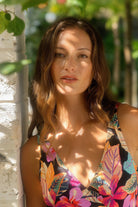 Jantzen Jantzen Phuket Gathered Surplice One Piece Jantzen Phuket Gathered Surplice One Piece Splash Swimwear