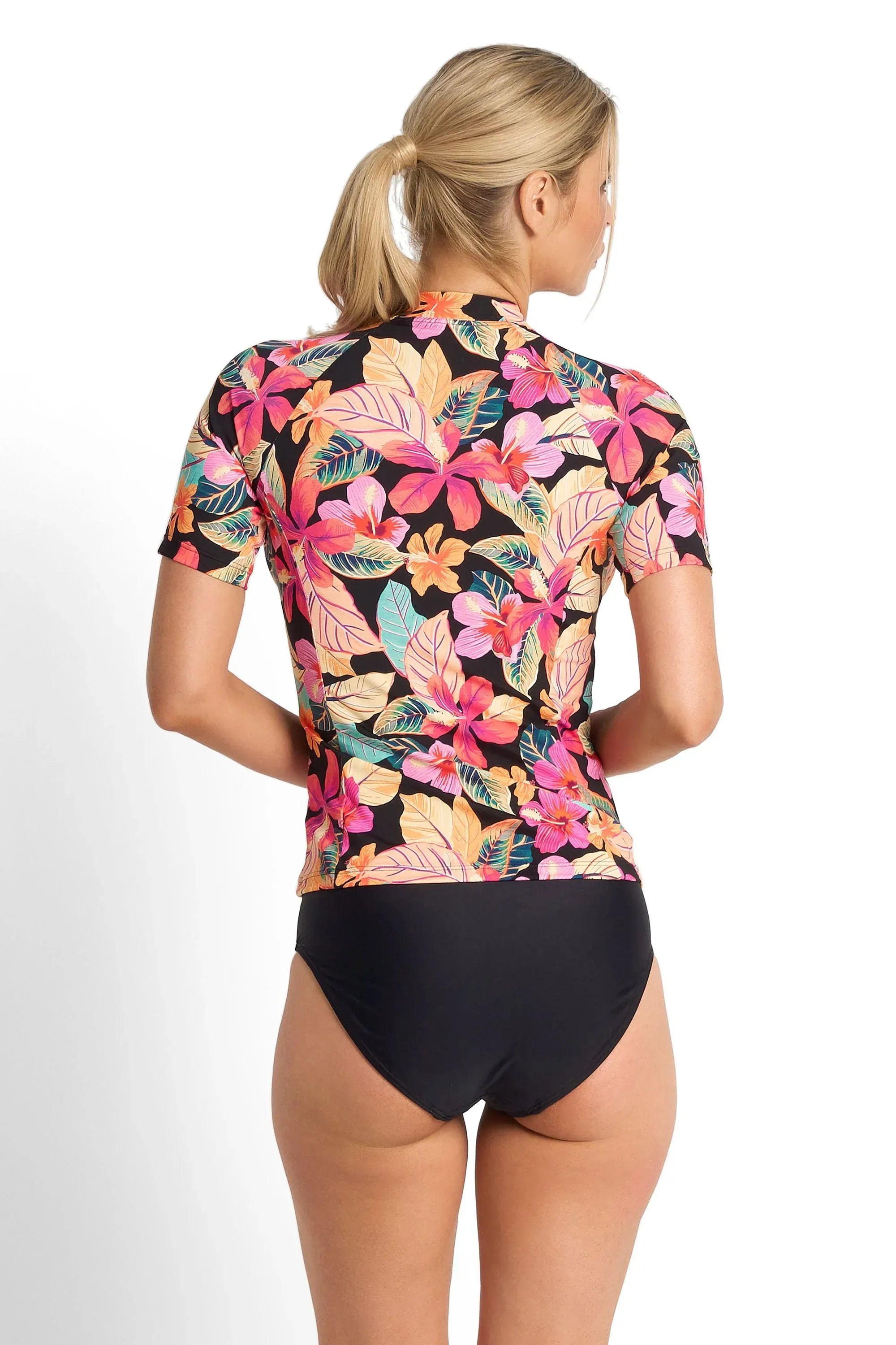 Jantzen Jantzen Phuket Short Sleeve Mastectomy Rashie - Aqua Jantzen Phuket Short Sleeve Mastectomy Rashie - Aqua Splash Swimwear Swimwear