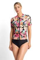 Jantzen Jantzen Phuket Short Sleeve Mastectomy Rashie - Aqua Jantzen Phuket Short Sleeve Mastectomy Rashie - Aqua Splash Swimwear Swimwear