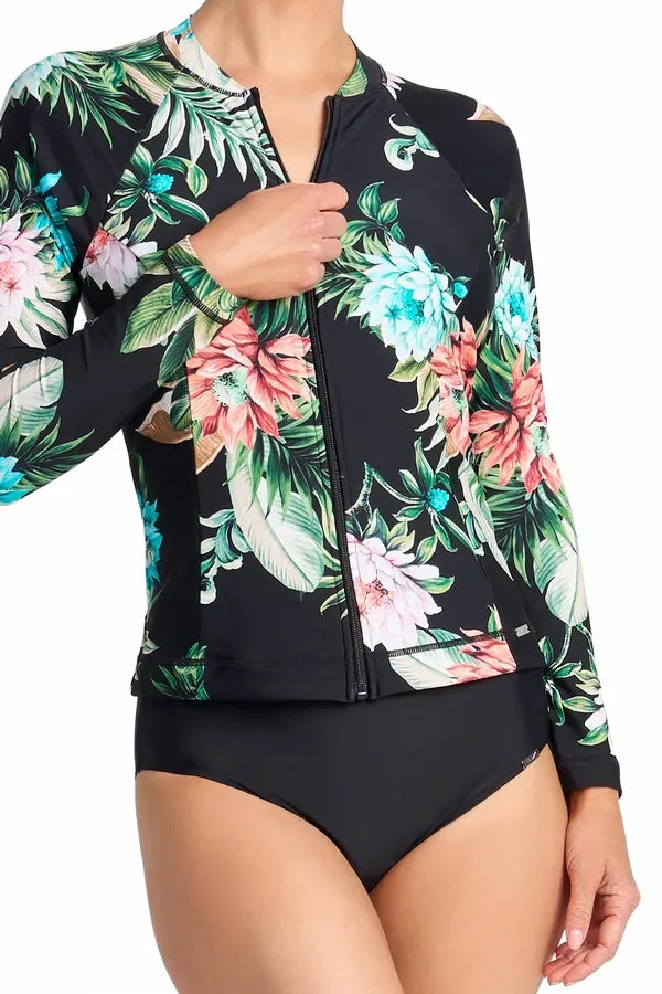 Jantzen Jantzen Select Long Sleeve Mast Rashie - Black Jantzen Select Long Sleeve Mast Rashie - Black Splash Swimwear