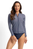 Jantzen Jantzen Select Long Sleeve Mastectomy Rashie - Navy Jantzen Select Long Sleeve Mastectomy Rashie - Navy Splash Swimwear Rashies & Sunsuits