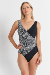 Jantzen Jantzen Select Surplice One Piece - Bone Jantzen Select Surplice One Piece - Bone Splash Swimwear One Pieces