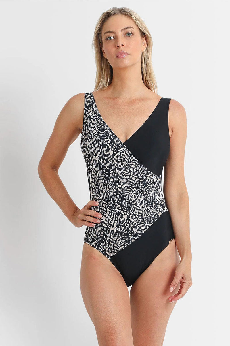 Jantzen Jantzen Select Surplice One Piece - Bone Jantzen Select Surplice One Piece - Bone Splash Swimwear One Pieces