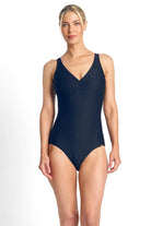 Jantzen Jantzen Sky High DD/E Vee One Piece - Navy Jantzen Sky High DD/E Vee One Piece - Navy Splash Swimwear