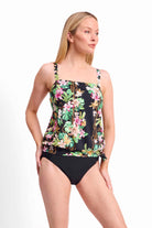 Jantzen Jantzen Villa Casa Bandeau Blouson Singlet - Black Jantzen Villa Casa Bandeau Blouson Singlet - Black Splash Swimwear Tankini Tops