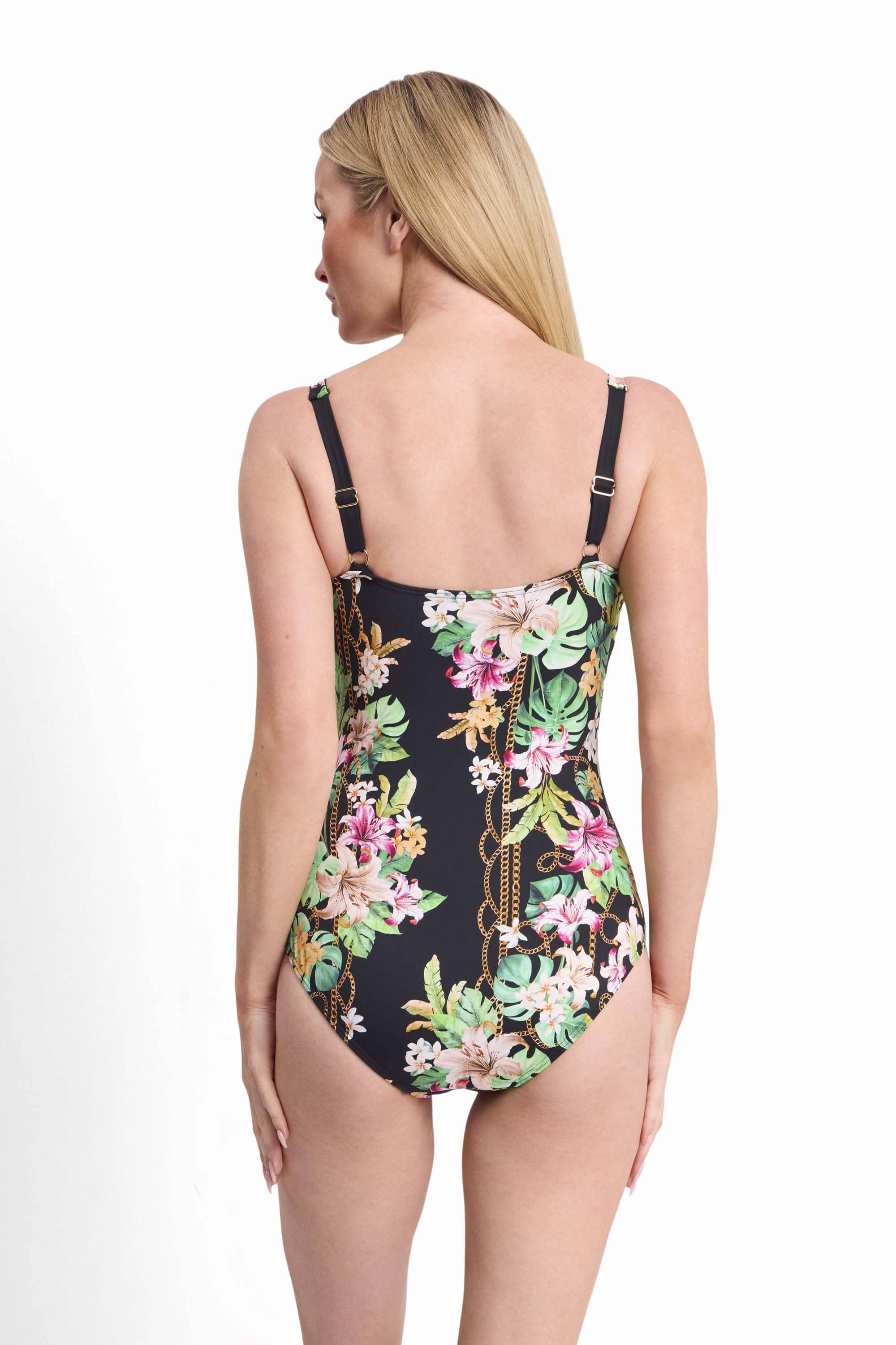 Jantzen Jantzen Villa Casa Ruched Cuff Scoop 1Pc - Black Jantzen Villa Casa Ruched Cuff Scoop 1Pc - Black Splash Swimwear One Piece