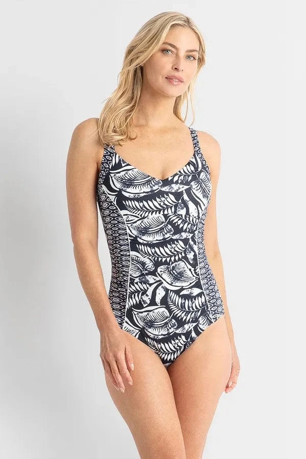 Jantzen Jantzen  Waterloo E-F Ruched Front One Piece - Navy Jantzen  Waterloo E-F Ruched Front One Piece - Navy Splash Swimwear One Pieces