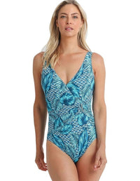 Jantzen Noosa Bar Surplice One Piece - Arctic Janzen Noosa Bar Surplice One Piece - Arctic Splash Swimwear One Pieces