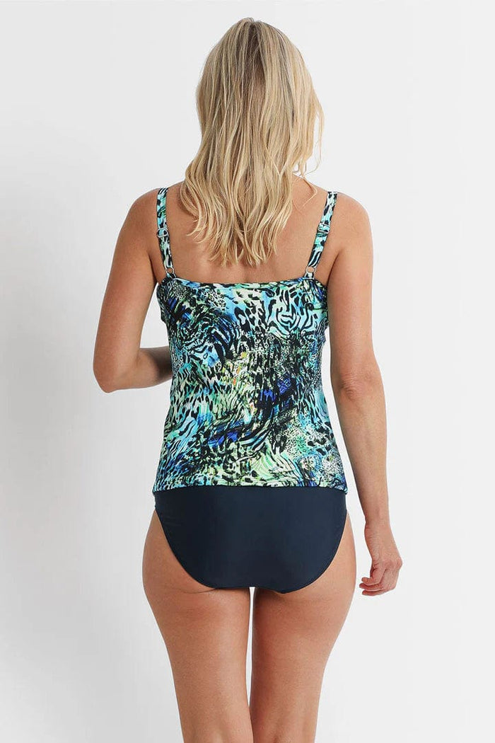 Jantzen Zion Frill Crossover Singlet - Blue Janzen Zion Frill Crossover Singlet - Blue Splash Swimwear One Pieces