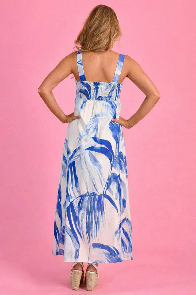 Jar Of Hearts Jar Of Hearts Bardot Maxi Dress - Blue Crush Jar Of Hearts Bardot Maxi Dress - Blue Crush Splash Swimwear