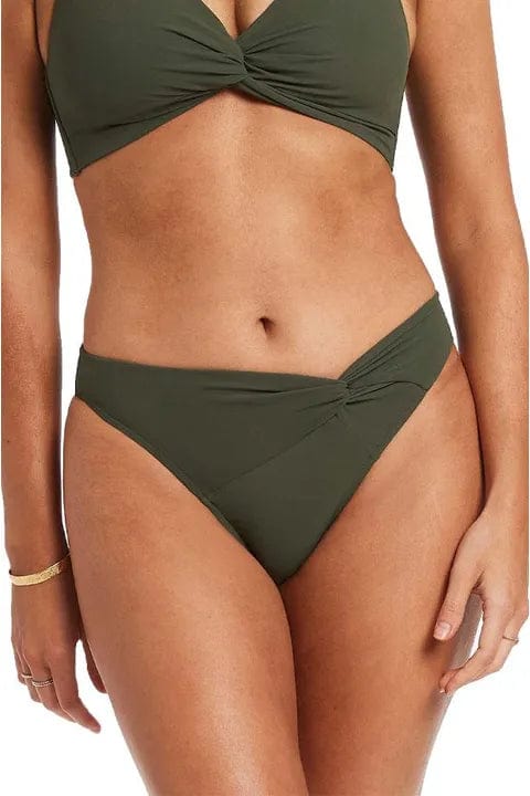 Jetset Twist Front Pant - Olive - Jets - Splash Swimwear  - Bikini Bottom, Jets, June23, new arrivals, new swim - Splash Swimwear 