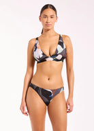 Jets Flourish Jets Flourish Longline Tri Top - Charcoal Jets Flourish Longline Tri Top - Charcoal Splash Swimwear Bikini Tops