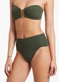 Jets Bikini Bottoms Fold Down High Waisted Bikini Bottom* Jetset Fold Down High Waisted Bikini Bottom 