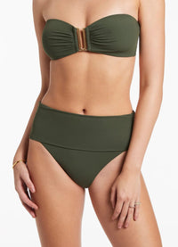 Jets Bikini Bottoms Fold Down High Waisted Bikini Bottom* Jetset Fold Down High Waisted Bikini Bottom 