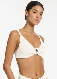 Jets Isla Rib C/D Tri Top - Cream Jets Soft Triangle Bikini Top - Black Splash Swimwear Bikini Tops