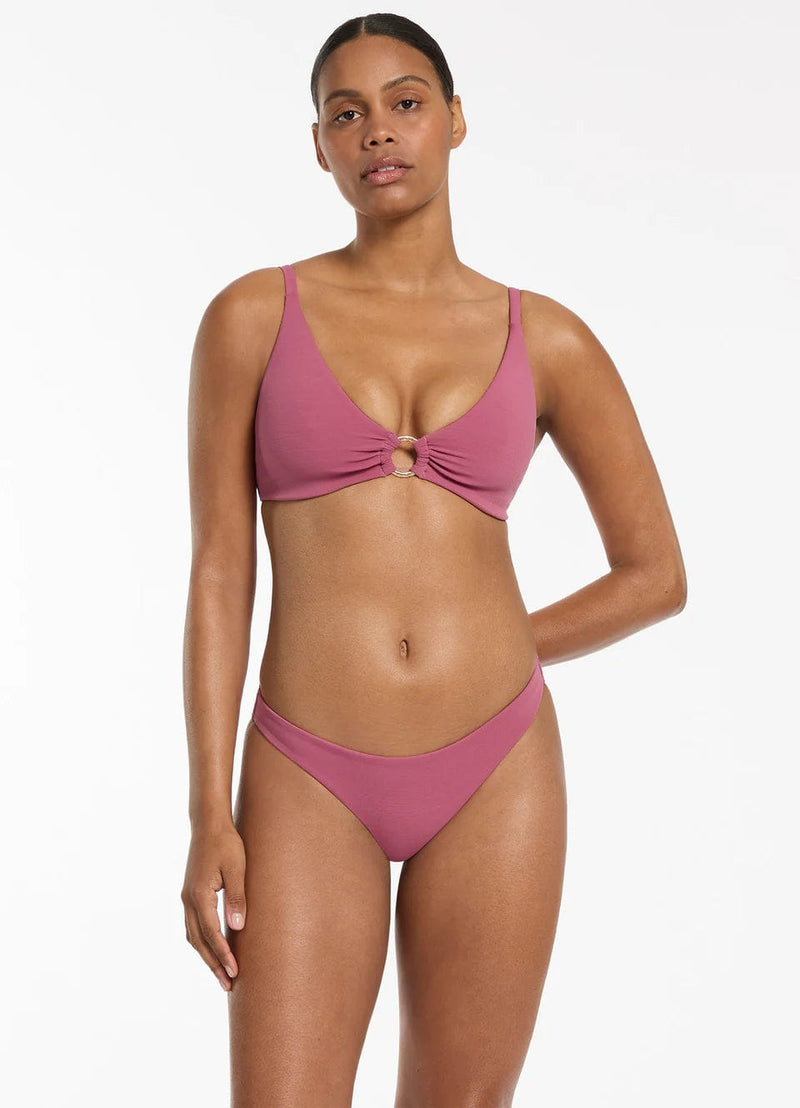 Jets Isla Rib C/D Tri Top - Mauve Jets Soft Triangle Bikini Top - Black Splash Swimwear Bikini Tops