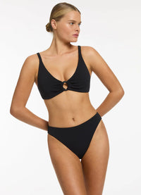 Jets Isla Rib High Leg Bikini Pant Jets Soft Triangle Bikini Top - Black Splash Swimwear Cheeky Bikini Bottoms