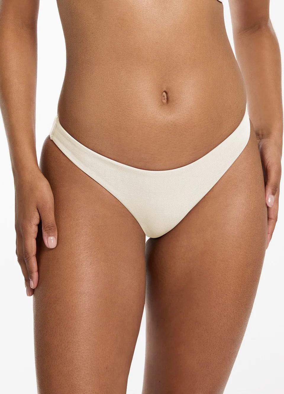 Jets Isla Rib Hipster Pant J30059 Jets Soft Triangle Bikini Top - Black Splash Swimwear Bikini Bottoms Cream / AU8/US4 9349623115595