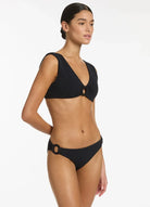 Jets Isla Rib Hipster Pant - Black J30059BLK Isla Rib Hipster Pant - Black Splash Swimwear Womens Swimwear AU14/US10