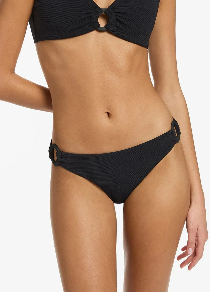 Jets Isla Rib Hipster Pant - Black J30059BLK Isla Rib Hipster Pant - Black Splash Swimwear Womens Swimwear AU14/US10