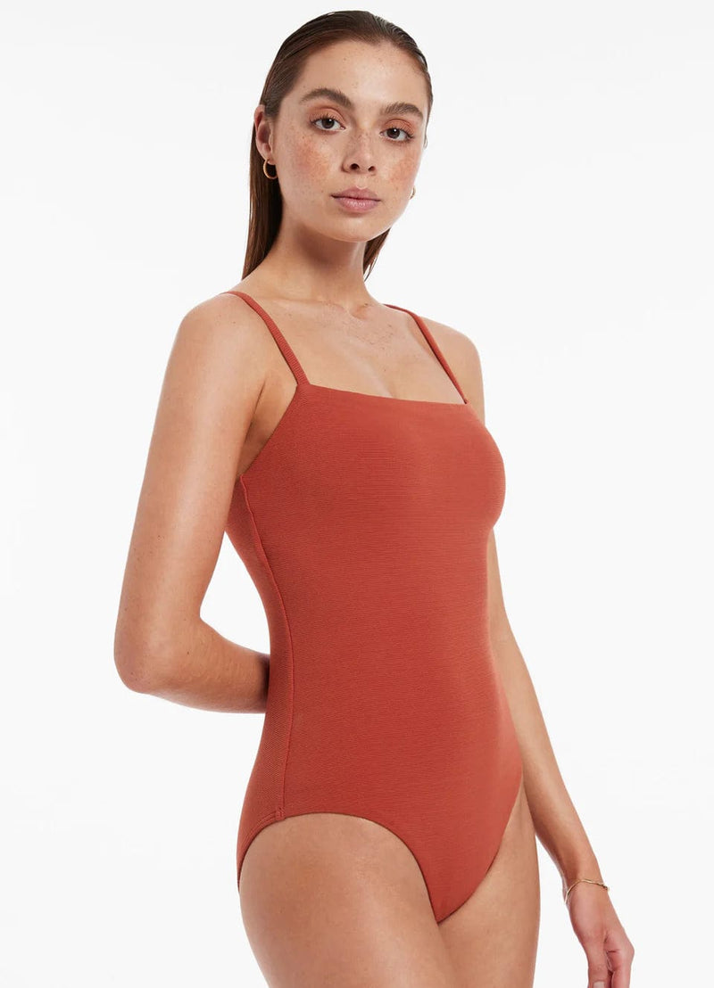 Jets Isla Rib Minimal Tank One Piece Seafolly Isla Rib Minimal Tank One Piece Splash Swimwear One Pieces