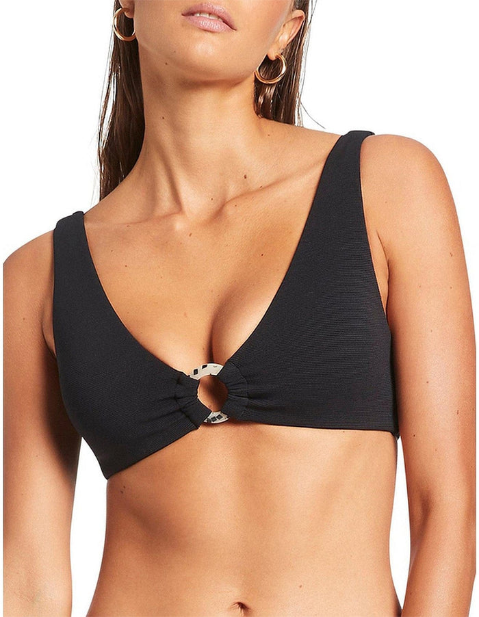 Jets Isla Rib Pull On Trim Top - Black* Jets Soft Triangle Bikini Top - Black Splash Swimwear Bikini Tops