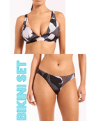 Jets Jets Flourish Longline Tri Top & Hipster Pant Bikini Set - Charcoal Jets Flourish Longline Tri Top & Hipster Pant Bikini Set - Charcoal Splash Swimwear Bikini Set
