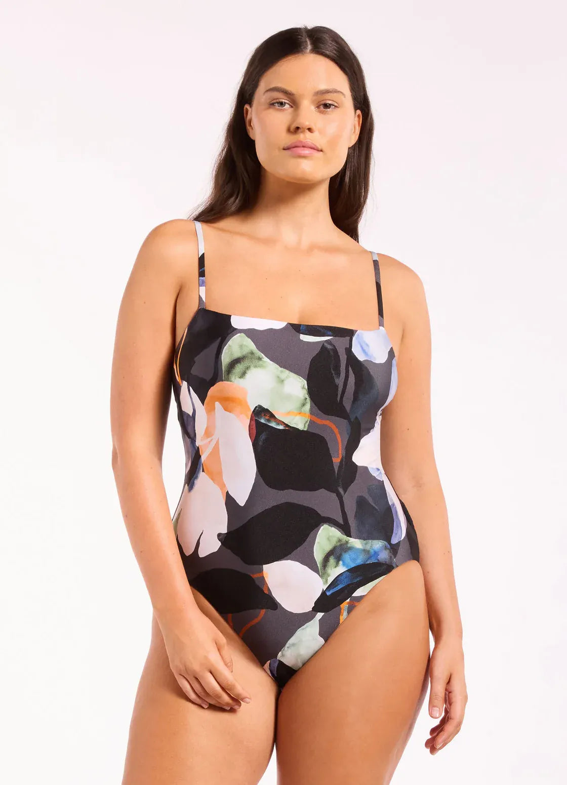 Jets Jets Flourish Minimal Tank One Piece - Charcoal Jets Flourish Minimal Tank One Piece - Charcoal Splash Swimwear One Piece