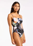 Jets Jets Flourish Minimal Tank One Piece - Charcoal Jets Flourish Minimal Tank One Piece - Charcoal Splash Swimwear One Piece