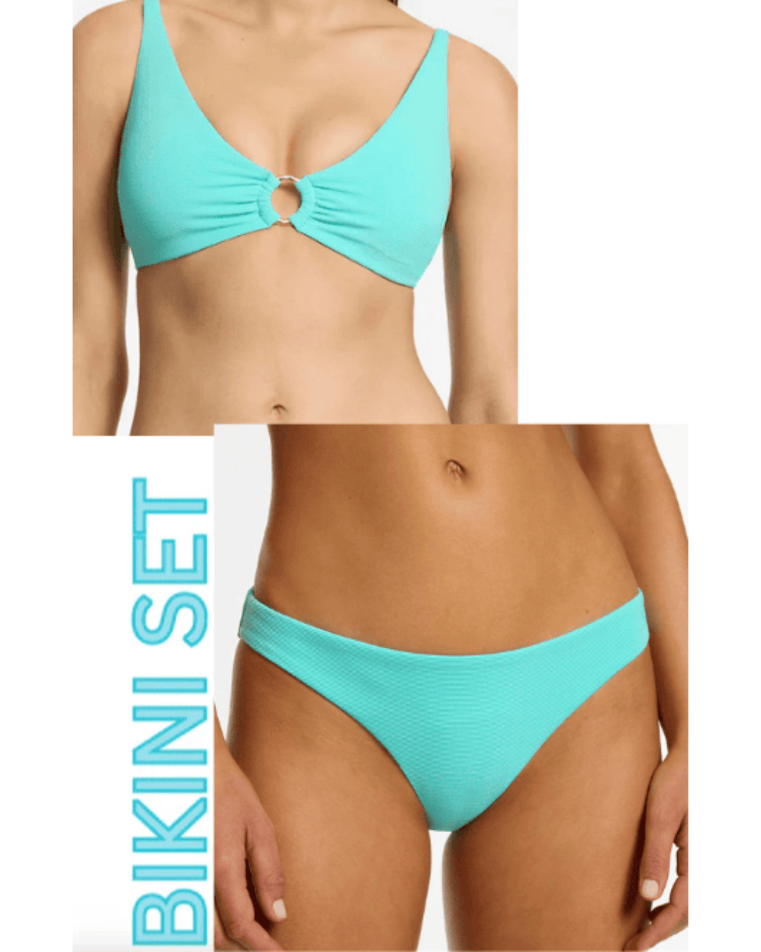 Jets Jets Isla Rib C/D Tri Top and Rib Hipster Bikini Bottom - Dolce Jets Isla Rib C/D Tri Top and Rib Hipster Bikini Bottom - Dolce Splash Swimwear Bikini Set